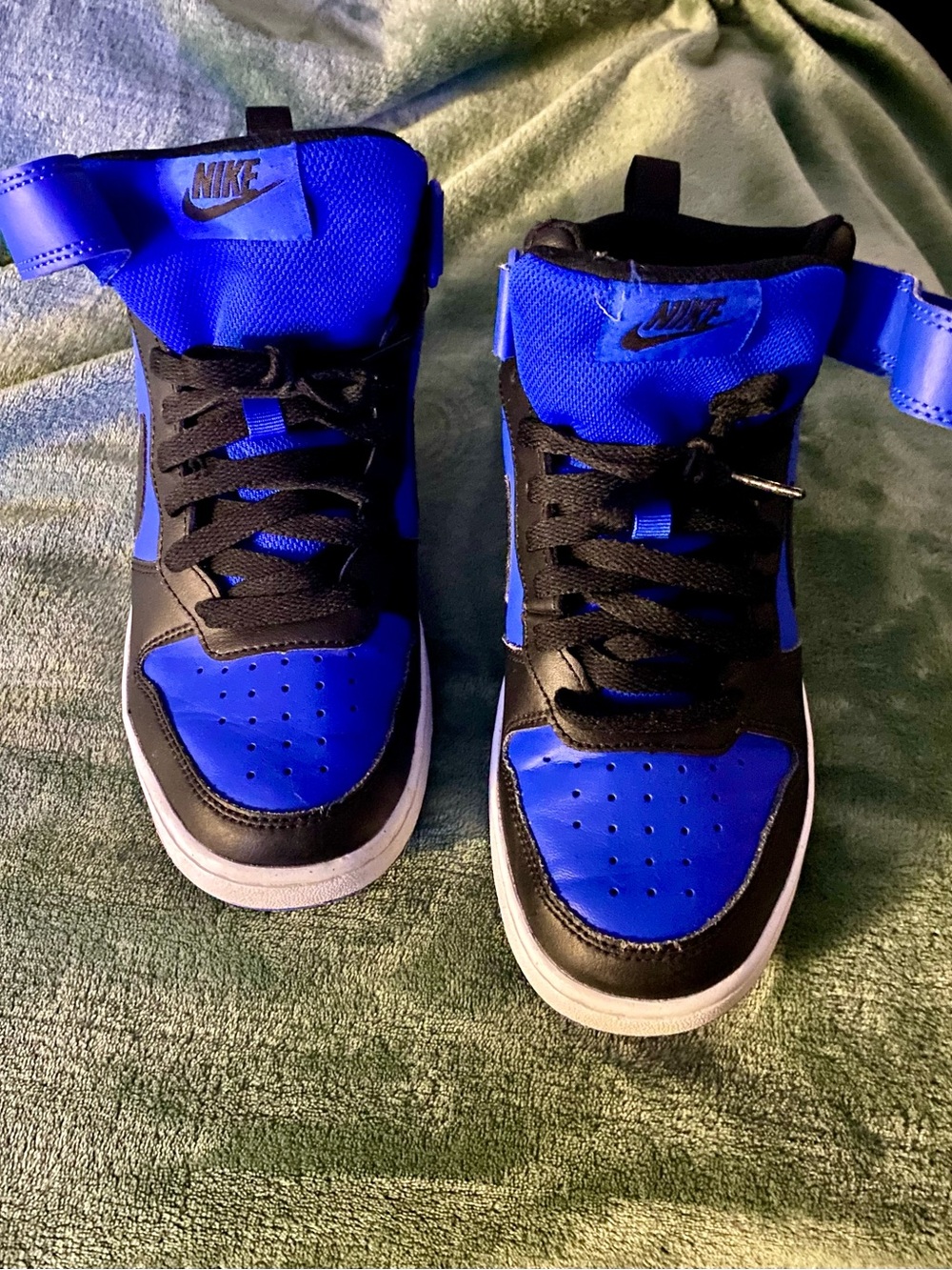 Nike Kids Blue and Black High-Top Sneakers